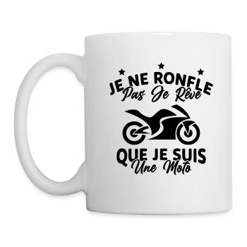 Je Ne Ronfle Pas Je Rêve Que Je Suis Une Moto - Mug blanc - blanc - Gauche