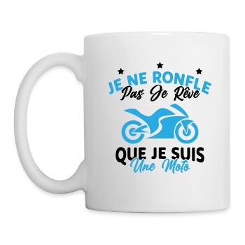 Je Ne Ronfle Pas Je Rêve Que Je Suis Une Moto - Mug blanc - blanc - Gauche