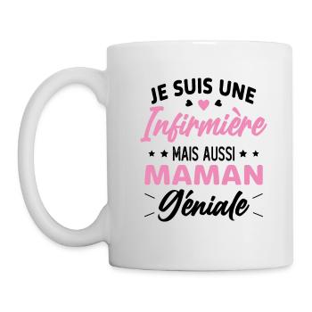 Je suis une infirmière et une maman géniale - Mug blanc - blanc - Gauche
