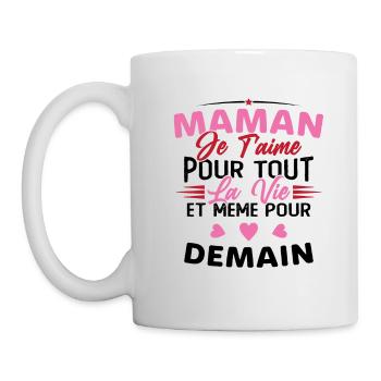 Maman je t'aime Mère Bébé Naissance Amour - Mug blanc - blanc - Gauche