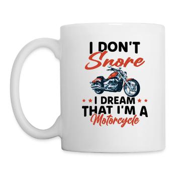 Je Ne Ronfle Pas Je Rêve Que Je Suis Une Moto - Mug blanc - blanc - Gauche