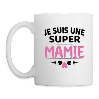 Super Mamie Cadeau de Noël Fête des Grands Mères - Mug blanc - blanc - Gauche