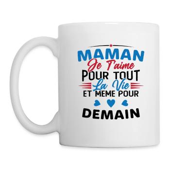 Maman je t'aime Mère Bébé Naissance Amour - Mug blanc - blanc - Gauche