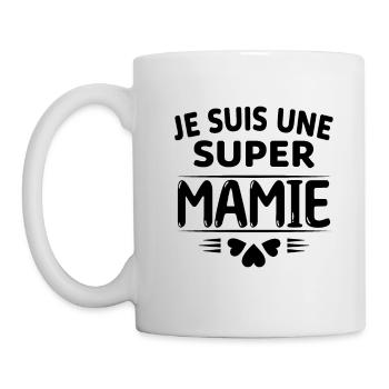 Super Mamie Cadeau de Noël Fête des Grands Mères - Mug blanc - blanc - Gauche