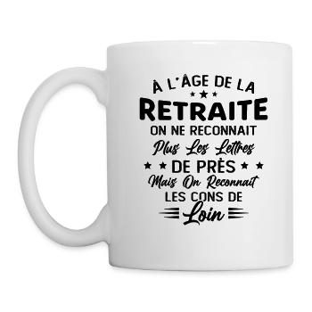 Avec l'age on reconnaît les cons de loin - Mug blanc - blanc - Gauche