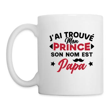 J'ai trouvé mon prince c'est papa - Mug blanc - blanc - Gauche