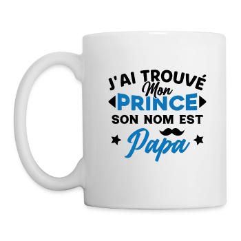 J'ai trouvé mon prince c'est papa - Mug blanc - blanc - Gauche