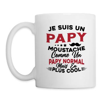 Un Papy Moustache Comme Un Papy Normal - Mug blanc - blanc - Gauche