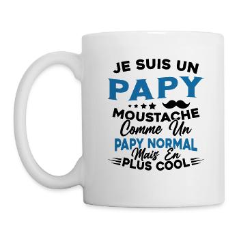 Un Papy Moustache Comme Un Papy Normal - Mug blanc - blanc - Gauche