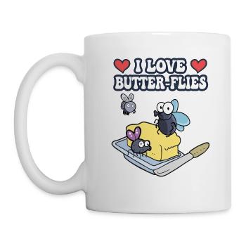I Love Butterflies - Mug - white - Left