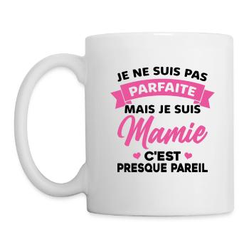 Pas Parfait je suis Mamie Cadeau Fête des Mères - Mug blanc - blanc - Gauche