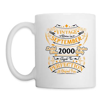 Vintage born in September 2000 Birthday Gift - Mug - white - Left