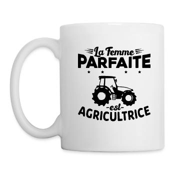 La femme Parfaite est Agricultrice Humour Cadeau - Mug blanc - blanc - Gauche