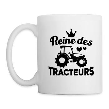 Drôle Femme Reine Agricultrice Tracteur Cadeau - Mug blanc - blanc - Gauche