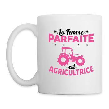 La femme Parfaite est Agricultrice Humour Cadeau - Mug blanc - blanc - Gauche