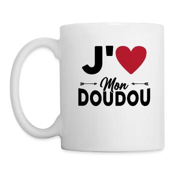 J'aime Mon Doudou Femme Amour Doudou Cadeau - Mug blanc - blanc - Gauche