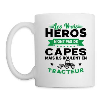 Tracteur Héros Cadeau Agriculteur Humour Fermier - Mug blanc - blanc - Gauche