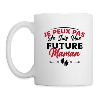 Femme Enceinte Grossesse Future Maman Cadeau - Mug blanc - blanc - Gauche