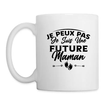 Femme Enceinte Grossesse Future Maman Cadeau - Mug blanc - blanc - Gauche