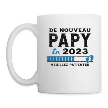 De Nouveau Papy en 2023 Cadeau Futur Papy - Mug blanc - blanc - Gauche