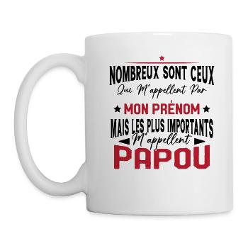 Les plus importants Mappellent Papou Humour Cadeau - Mug blanc - blanc - Gauche