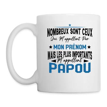 Les plus importants Mappellent Papou Humour Cadeau - Mug blanc - blanc - Gauche