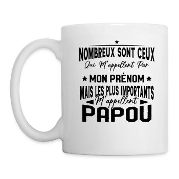 Les plus importants Mappellent Papou Humour Cadeau - Mug blanc - blanc - Gauche