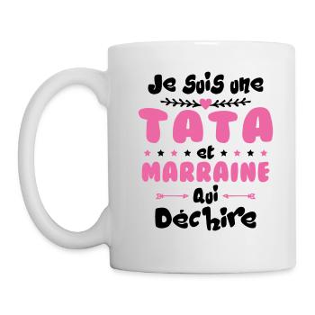 Je Suis Une Tata et Marraine Qui Déchire - Mug blanc - blanc - Gauche