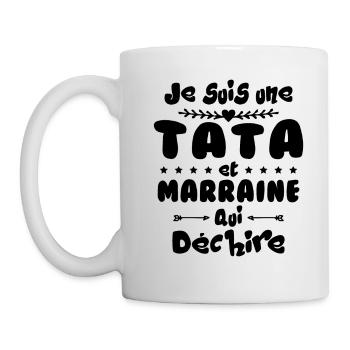 Je Suis Une Tata et Marraine Qui Déchire - Mug blanc - blanc - Gauche