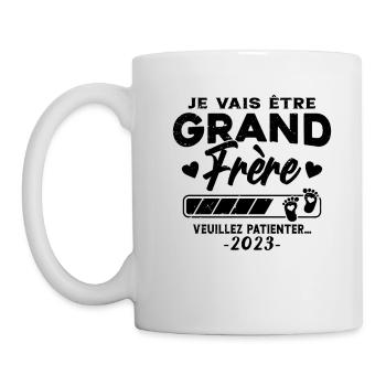 Je vais Être Grand Frère 2023 idée cadeau - Mug blanc - blanc - Gauche