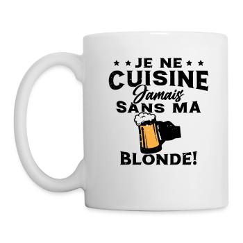 Je Ne Cuisine Jamais Sans Ma Blonde Humour - Mug blanc - blanc - Gauche