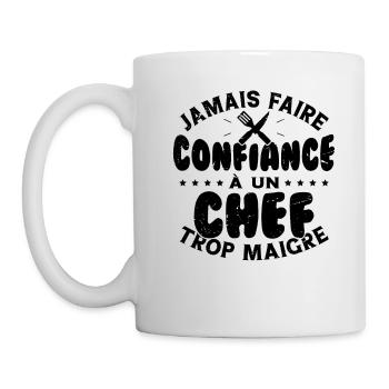 Jamais faire confiance à un chef trop maigre - Mug blanc - blanc - Gauche