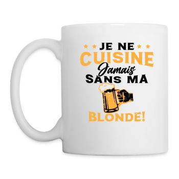 Je Ne Cuisine Jamais Sans Ma Blonde Humour - Mug blanc - blanc - Gauche
