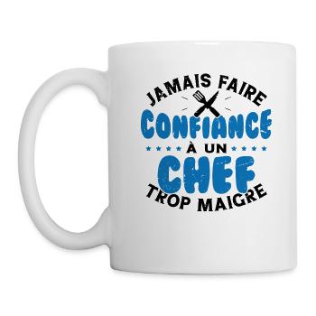 Jamais faire confiance à un chef trop maigre - Mug blanc - blanc - Gauche