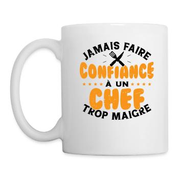 Jamais faire confiance à un chef trop maigre - Mug blanc - blanc - Gauche