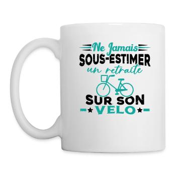 Un Retraité Sur Son Vélo Humour Retraite Cycliste - Mug blanc - blanc - Gauche