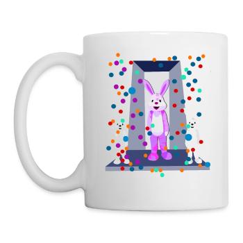 Cool bunny party avec étoile rose - pure joie de vivre - Mug blanc - blanc - Gauche