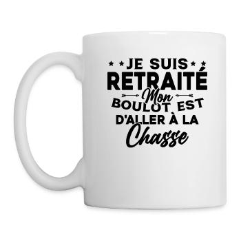 Retraité et Chasseur Humour Cadeau de la chasse - Mug blanc - blanc - Gauche
