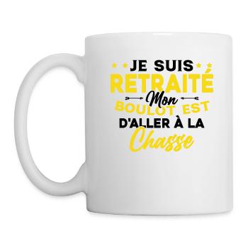 Retraité et Chasseur Humour Cadeau de la chasse - Mug blanc - blanc - Gauche