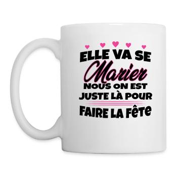 Team Mariée Enterrement de vie de Jeune Fille - Mug blanc - blanc - Gauche