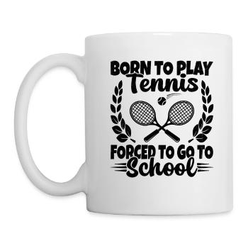 Né Pour Jouer au Tennis Humour Cadeau - Mug blanc - blanc - Gauche