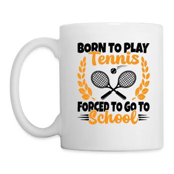 Né Pour Jouer au Tennis Humour Cadeau - Mug blanc - blanc - Gauche
