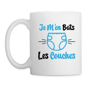 Je M'en Bats Les Couches Cadeau Body Fun Enceinte - Mug blanc - blanc - Gauche