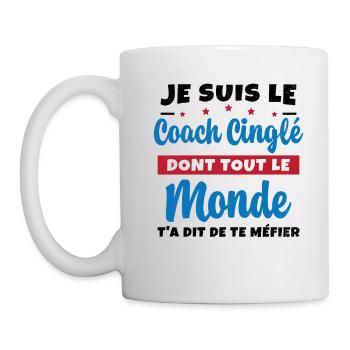 Coach Cinglé Humour Coaching Sportif Cadeau - Mug blanc - blanc - Gauche