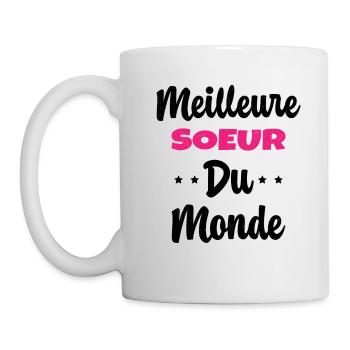 Meilleure Soeur Du Monde Humour Cadeau - Mug blanc - blanc - Gauche