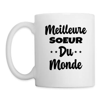 Meilleure Soeur Du Monde Humour Cadeau - Mug blanc - blanc - Gauche