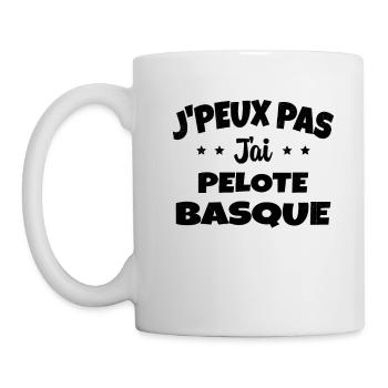 je peux pas j'ai Pelote basque - Mug blanc - blanc - Gauche