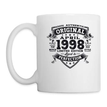 25th birthday man April Born 1998 Original - Mug - white - Left