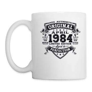 39e anniversaire homme April Né 1984 Original - Mug blanc - blanc - Gauche
