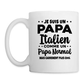 Homme Papa Pizzaiolo Italien Humour Cadeau - Mug blanc - blanc - Gauche